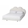 Baxton Studio Barrera Floating Platform Bed with Scalloped Headboard - Angled - Baxton Studio Barrera Floating Platform Bed with Scalloped Headboard - Angled