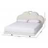 Baxton Studio Barrera Floating Platform Bed with Scalloped Headboard - With Dimensions