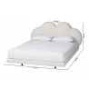 Baxton Studio Barrera Floating Platform Bed with Scalloped Headboard - King - With DImensions - Baxton Studio Barrera Floating Platform Bed with Scalloped Headboard - King - With DImensions