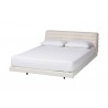 Baxton Studio Alfie Boucle Floating Bed with Channel Tufted Headboard - Angled