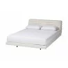 Baxton Studio Alfie Boucle Floating Bed with Channel Tufted Headboard - Angled - Baxton Studio Alfie Boucle Floating Bed with Channel Tufted Headboard - Angled