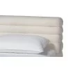 Baxton Studio Alfie Boucle Floating Bed with Channel Tufted Headboard - Headboard - Baxton Studio Alfie Boucle Floating Bed with Channel Tufted Headboard - Headboard