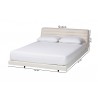 Baxton Studio Alfie Boucle Floating Bed with Channel Tufted Headboard - Queen - With Dimensions