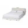 Baxton Studio Alfie Boucle Floating Bed with Channel Tufted Headboard - Queen - With Dimensions - Baxton Studio Alfie Boucle Floating Bed with Channel Tufted Headboard - Queen - With Dimensions