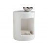 SUNPAN Beacon End Table - High Gloss White, Front View with Decor