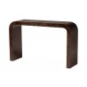 Baxton Studio Bali and Pari Revelle Real Burl Wood Console Table in Dark Walnut Brown - Angled
