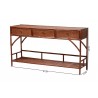 Baxton Studio Bali and Pari Brier Marbled Tortoise Natural Rattan Console Table - With DImensions