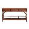 Baxton Studio Bali and Pari Brier Marbled Tortoise Natural Rattan Console Table - Front