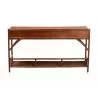 Baxton Studio Bali and Pari Brier Marbled Tortoise Natural Rattan Console Table - Back View - Baxton Studio Bali and Pari Brier Marbled Tortoise Natural Rattan Console Table - Back View