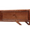 Baxton Studio Bali and Pari Brier Marbled Tortoise Natural Rattan Console Table - Shelf Close-up