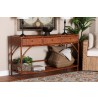 Baxton Studio Bali and Pari Brier Marbled Tortoise Natural Rattan Console Table - Lifestyle