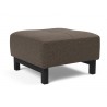 Innovation Living Grand D.E.L. Ottoman in Black Wood Legs and Kenya Taupe Fabric - Side Angled