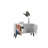 Manhattan Comfort Mid-Century- Modern Amsterdam Double Side Table 2.0 with 3 Shelves in Multi Color Red and Blue Open - Manhattan Comfort Mid-Century- Modern Amsterdam Double Side Table 2.0 with 3 Shelves in Multi Color Red and Blue Open