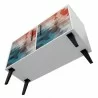 Manhattan Comfort Mid-Century- Modern Amsterdam Double Side Table 2.0 with 3 Shelves in Multi Color Red and Blue Bottom - Manhattan Comfort Mid-Century- Modern Amsterdam Double Side Table 2.0 with 3 Shelves in Multi Color Red and Blue Bottom