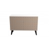 Manhattan Comfort Mid-Century- Modern Amsterdam Double Side Table 2.0 with 3 Shelves in White Back