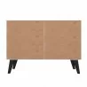 Manhattan Comfort Mid-Century- Modern Amsterdam Double Side Table 2.0 with 3 Shelves in White Marble Back - Manhattan Comfort Mid-Century- Modern Amsterdam Double Side Table 2.0 with 3 Shelves in White Marble Back