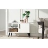Manhattan Comfort Mid-Century- Modern Amsterdam 35.43" TV Stand with 3 Shelves in White