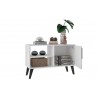 Manhattan Comfort Mid-Century- Modern Amsterdam 35.43" TV Stand with 3 Shelves in White Front