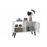 Manhattan Comfort Mid-Century- Modern Amsterdam 35.43" TV Stand with 3 Shelves in White Front - Manhattan Comfort Mid-Century- Modern Amsterdam 35.43" TV Stand with 3 Shelves in White Front