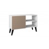 Manhattan Comfort Mid-Century- Modern Amsterdam 35.43" TV Stand with 3 Shelves in White Back