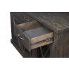 Alpine Furniture Newberry Sideboard in Salvaged Grey - Drawer Opened
