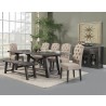 Alpine Furniture Newberry Set of 2 Button Tufted Parson Chairs in Salvaged Grey - Lifestyle