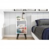 Manhattan Comfort Mid-Century- Modern Amsterdam Nightstand 1.0 with 1 Shelf in Multi Color Red and Blue