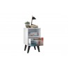 Manhattan Comfort Mid-Century- Modern Amsterdam Nightstand 1.0 with 1 Shelf in Multi Color Red and Blue Open