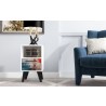 Manhattan Comfort Mid-Century- Modern Amsterdam Nightstand 1.0 with 1 Shelf in Multi Color Red and Blue Front
