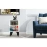 Manhattan Comfort Mid-Century- Modern Amsterdam Nightstand 1.0 with 1 Shelf in Multi Color Red and Blue Front - Manhattan Comfort Mid-Century- Modern Amsterdam Nightstand 1.0 with 1 Shelf in Multi Color Red and Blue Front