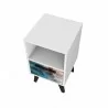 Manhattan Comfort Mid-Century- Modern Amsterdam Nightstand 1.0 with 1 Shelf in Multi Color Red and Blue TOp - Manhattan Comfort Mid-Century- Modern Amsterdam Nightstand 1.0 with 1 Shelf in Multi Color Red and Blue TOp