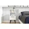Manhattan Comfort Mid-Century- Modern Amsterdam Nightstand 1.0 with 1 Shelf in White - Manhattan Comfort Mid-Century- Modern Amsterdam Nightstand 1.0 with 1 Shelf in White