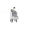 Manhattan Comfort Mid-Century- Modern Amsterdam Nightstand 1.0 with 1 Shelf in White Open