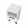 Manhattan Comfort Mid-Century- Modern Amsterdam Nightstand 1.0 with 1 Shelf in White TOp