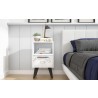 Manhattan Comfort Mid-Century- Modern Amsterdam Nightstand 1.0 with 1 Shelf in White Marble