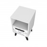 Manhattan Comfort Mid-Century- Modern Amsterdam Nightstand 1.0 with 1 Shelf in White Marble TOp