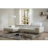 J&M Furniture Lecoultre Light Grey Leather Sectional 