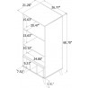 Manhattan Comfort Hampton 26.77 Display Cabinet 6 Shelves and Solid Wood Legs