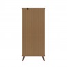 Manhattan Comfort Hampton 26.77 Display Cabinet 6 Shelves and Solid Wood Legs in Off White Back