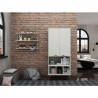 Manhattan Comfort Hampton 26.77 Display Cabinet 6 Shelves and Solid Wood Legs in White