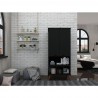 Manhattan Comfort Hampton 26.77 Display Cabinet 6 Shelves and Solid Wood Legs in Black