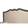 Alpine Furniture Charleston Queen Panel Bed w/Upholstered Head & Footboard, Antique Grey - Headboard Close-up
