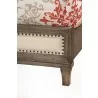 Alpine Furniture Charleston Queen Panel Bed w/Upholstered Head & Footboard, Antique Grey - Leg Close-up - Alpine Furniture Charleston Queen Panel Bed w/Upholstered Head & Footboard, Antique Grey - Leg Close-up