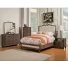 Alpine Furniture Charleston Queen Panel Bed w/Upholstered Head & Footboard, Antique Grey - Lifestyle - Alpine Furniture Charleston Queen Panel Bed w/Upholstered Head & Footboard, Antique Grey - Lifestyle