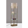 Adesso Norman Shelf Floor Lamp Antique Brass