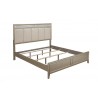 Alpine Furniture Silver Dreams Queen / Standard King Panel Bed w/Upholstered Headboard, Silver - No Cushion
