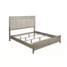 Alpine Furniture Silver Dreams Queen / Standard King Panel Bed w/Upholstered Headboard, Silver - No Cushion - Alpine Furniture Silver Dreams Queen / Standard King Panel Bed w/Upholstered Headboard, Silver - No Cushion