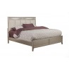 Alpine Furniture Silver Dreams Queen / Standard King Panel Bed w/Upholstered Headboard, Silver - Front Side Angle