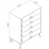 Manhattan Comfort Rockefeller 5-Drawer Dresser