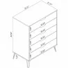 Manhattan Comfort Rockefeller 5-Drawer Tall Dresser with Metal Legs - Manhattan Comfort Rockefeller 5-Drawer Tall Dresser with Metal Legs